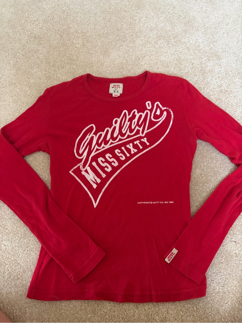 Miss Sixty Red Graphic Long Sleeve Tee